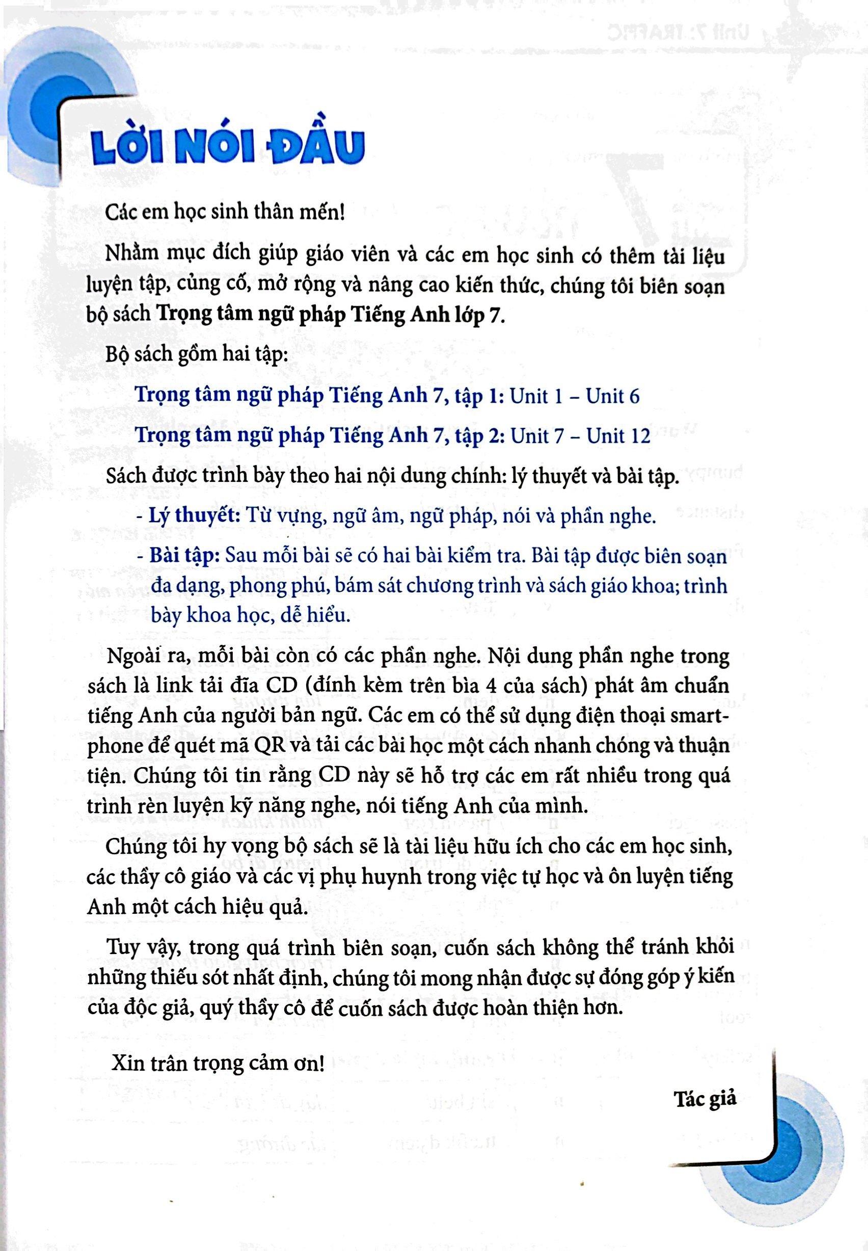 Global Success - Trọng Tâm Ngữ Pháp Tiếng Anh Lớp 7 - Tập 2 - Có Đáp Án (Tái Bản 2023)