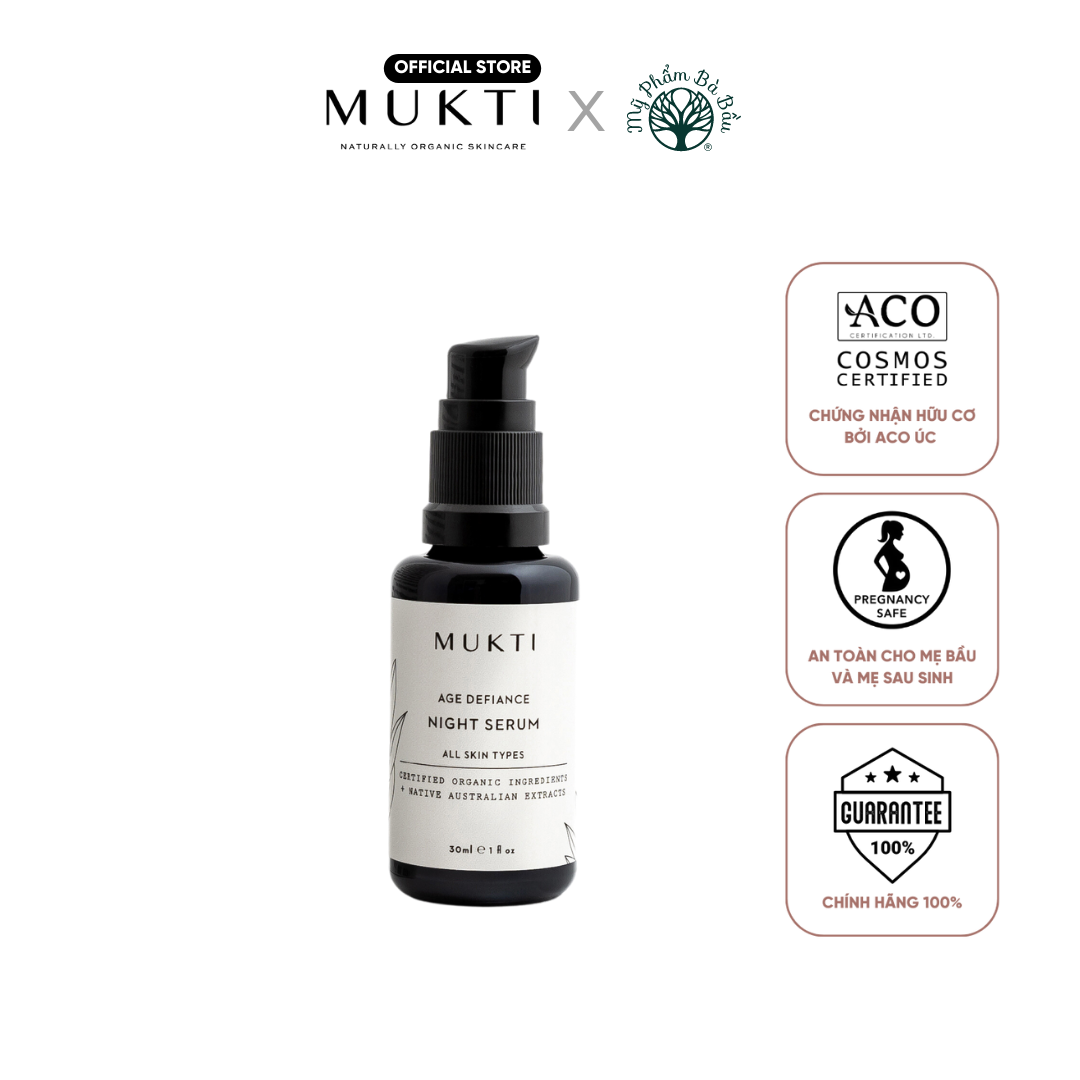 Tinh Chất Dưỡng Đêm Sáng Da, Mờ Nếp Nhăn Mukti Age Defiance Night Serum (30ml)