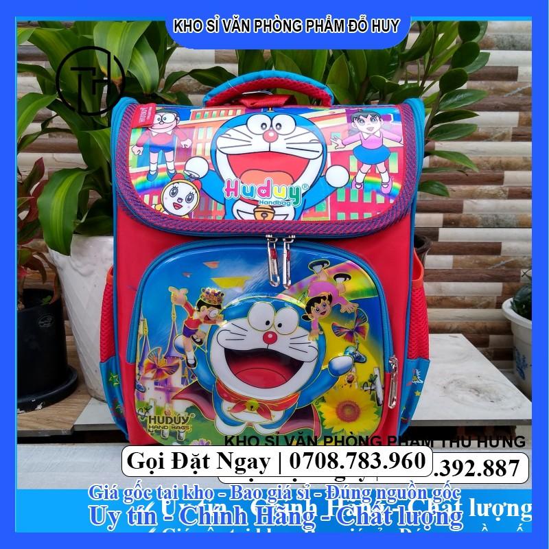 Ba lô - cặp học sinh siêu nhẹ chống gù lưng cho bé trai cấp 1 hình Siêu nhân và doraemon - HUDUY