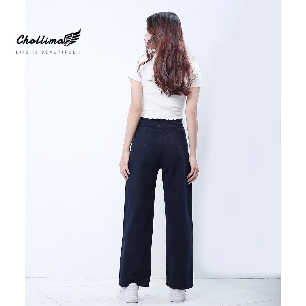 Quần baggy jeans nữ Chollima ống rộng SIMPLE dài 98cm QD026