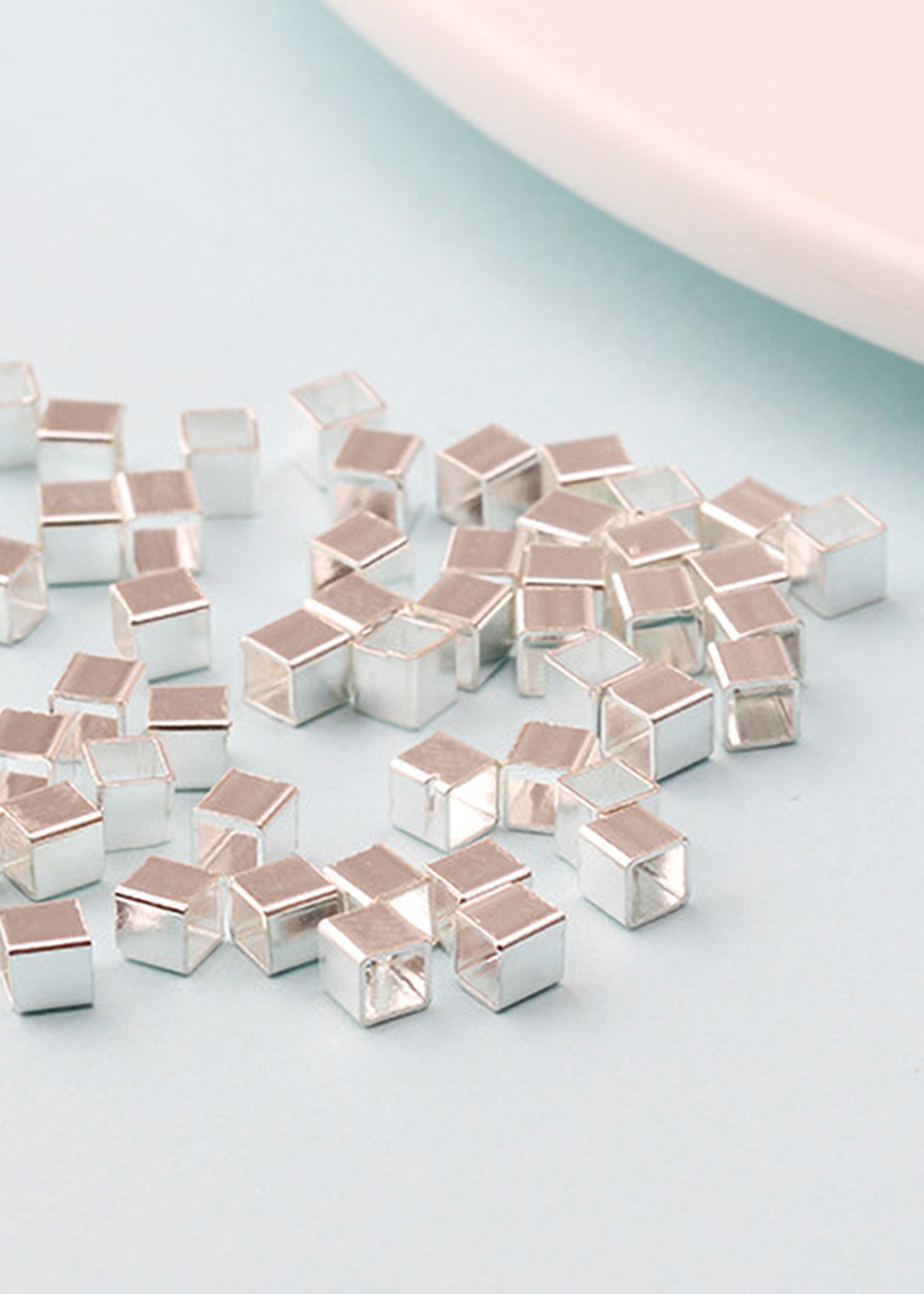 Combo charm bạc tách hạt hình vuông - Ngọc Quý Gemstones