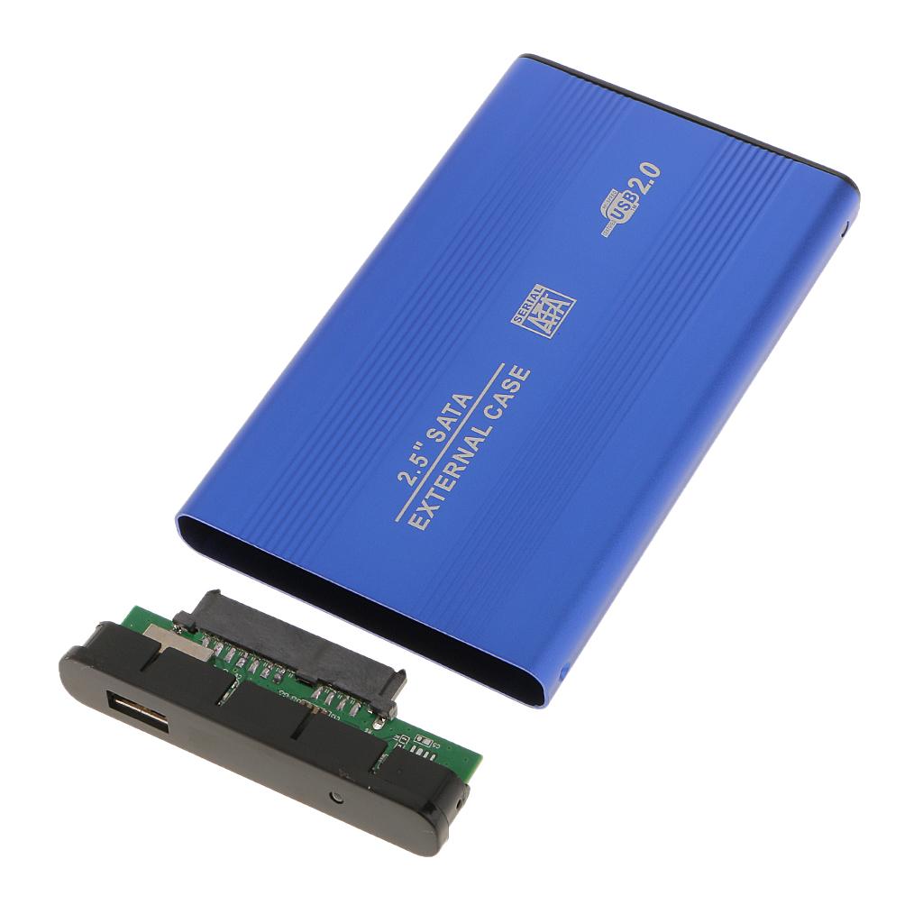 2Pcs Aluminium Hard Drive Case 2.5" USB2.0 SATA HDD Disk External Enclosure