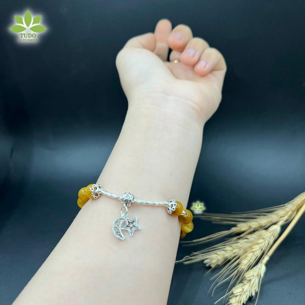 Vòng Tay Nữ Đẹp - Vòng Phong Thủy Mệnh Thủy, Kim TUDO VCBMHVT AG925 Charm Trăng, Sao B56K500