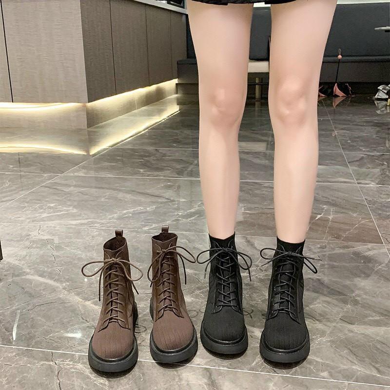 Giày boots nữ cổ cao phong cách Hàn Quốc siêu xinh (video thật)