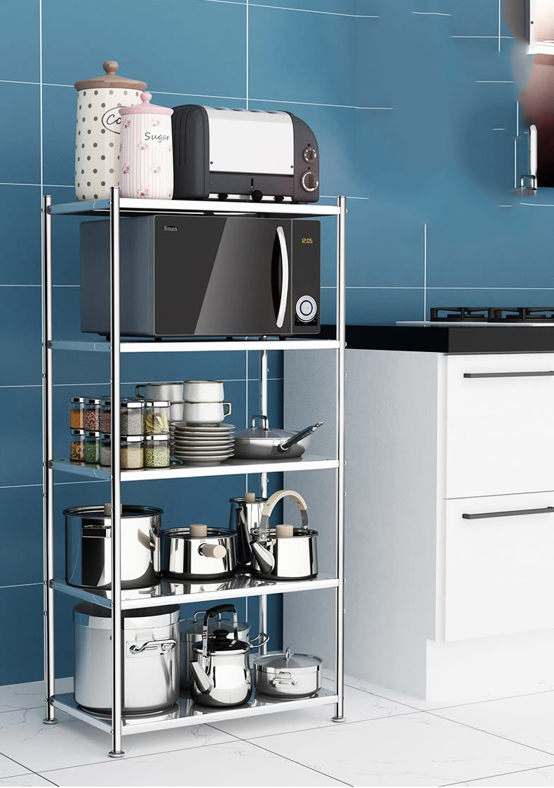 Kệ inox để lò vi sóng, nồi xoong chảo - kệ bếp inox nhiều tầng