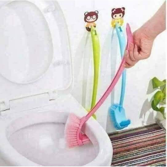 Bàn chải chà bồn cầu, toilet 2 đầu cán dài 53cm