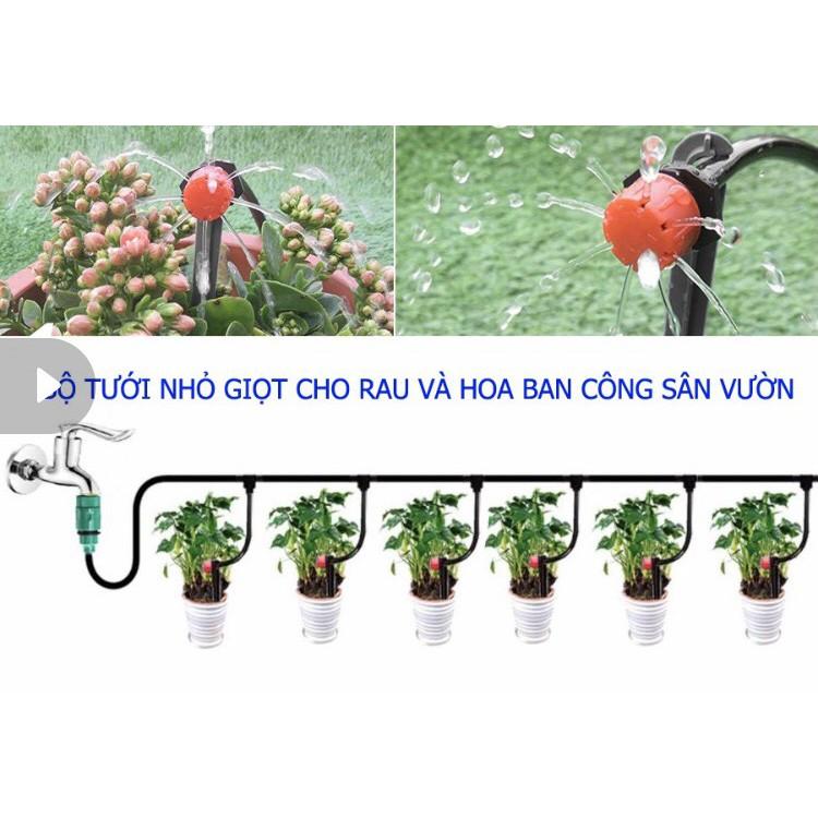 Bộ 20 béc tưới nhỏ giọt điều chỉnh được sử dụng ống PE 6mm