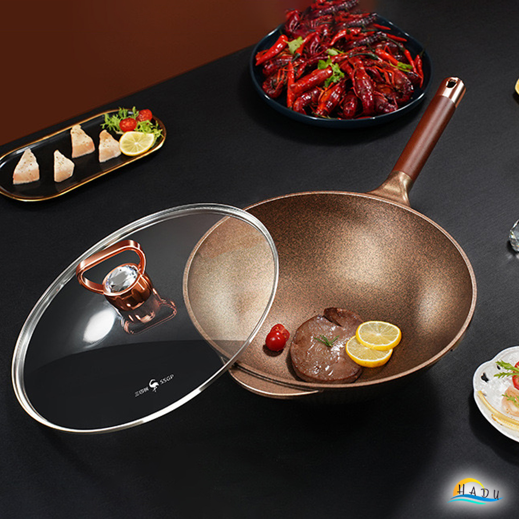 Chảo Chống Dính Sâu Lòng 32cm Bếp Từ Có Nắp Kim Cương Cao Cấp Đạt Chất Lượng LFGB Đức SSGP