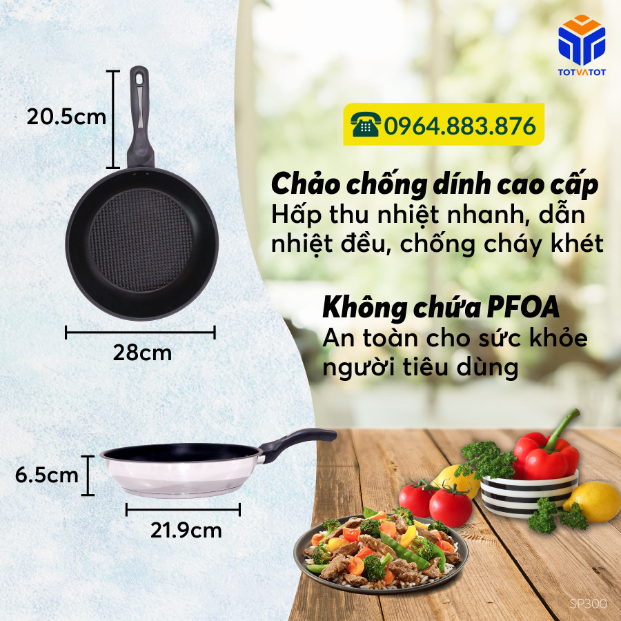 Chảo chống dính Five star đường kính 28cm