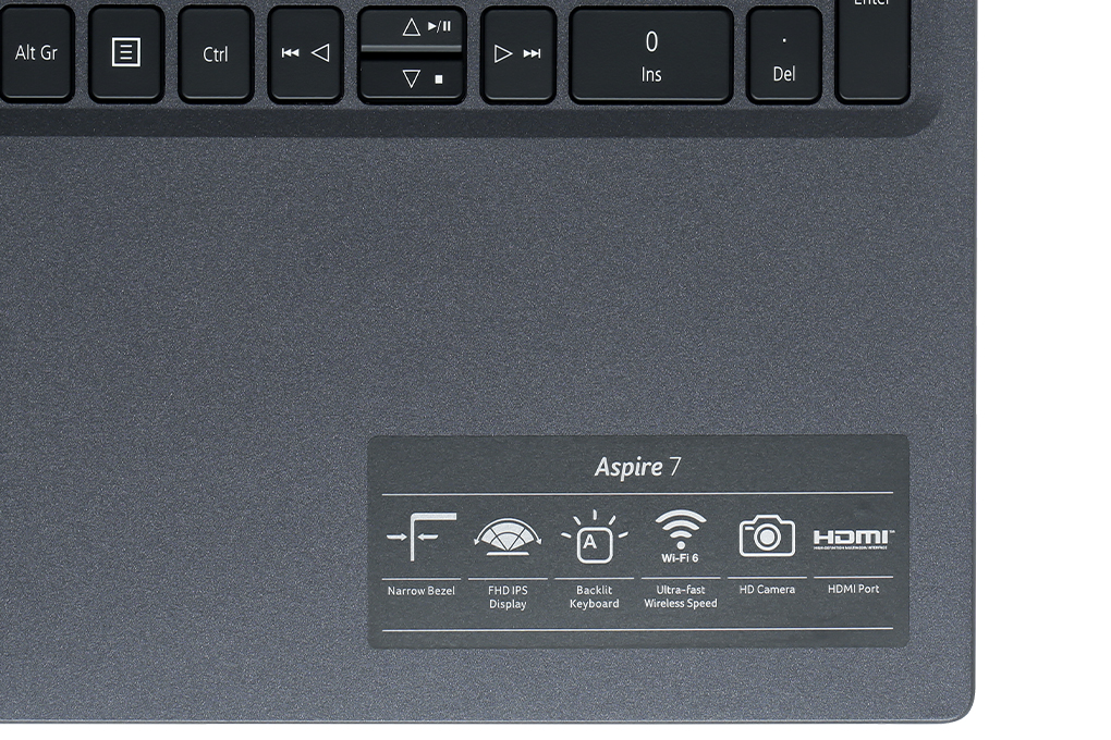 Laptop Acer Aspire 7 A715 43G R8GA R5 5625U/8GB/512GB/4GB RTX3050/15.6&quot;F/144Hz/Win11/(NH.QHDSV.002)/Đen - Hàng chính hãng