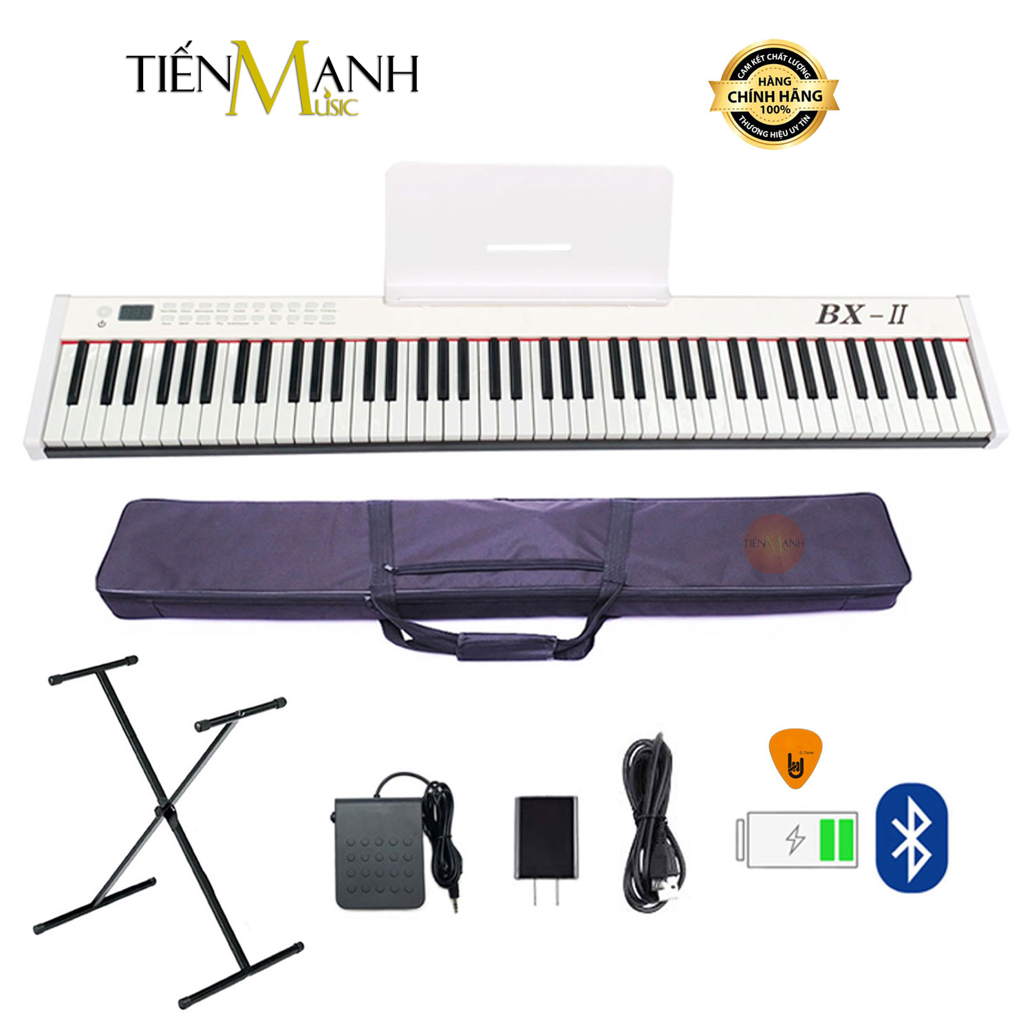 [Màu Trắng] Bộ Đàn Piano Điện Bora BX-II - Đàn, Chân, Bao, Nguồn - 88 Phím nặng Cảm ứng lực BX-02 Midi Keyboard Controllers BX2 Hàng Chính Hãng - Kèm Móng Gẩy DreamMaker