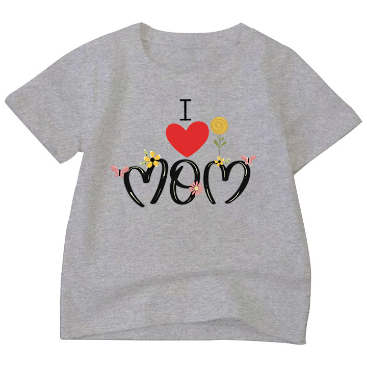 Áo thun Bé Gái, trai loại 1 | chất cotton | Thoáng Mát | 6-45kg | I LOVE MOM | BTM80