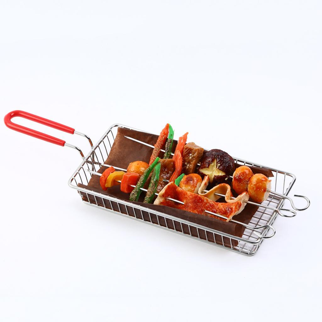 Rectangle Stainless Steel Fried Basket Strainer Fried Chicken Chips Colander