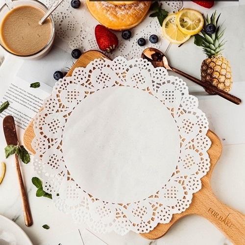Giấy Nến Thấm Dầu Ăn Thực Phẩm Chịu Nhiệt, Chống Ẩm, Chống Thấm, Hút Dầu Mỡ Họa Tiết Hoa Văn Đục Lỗ
