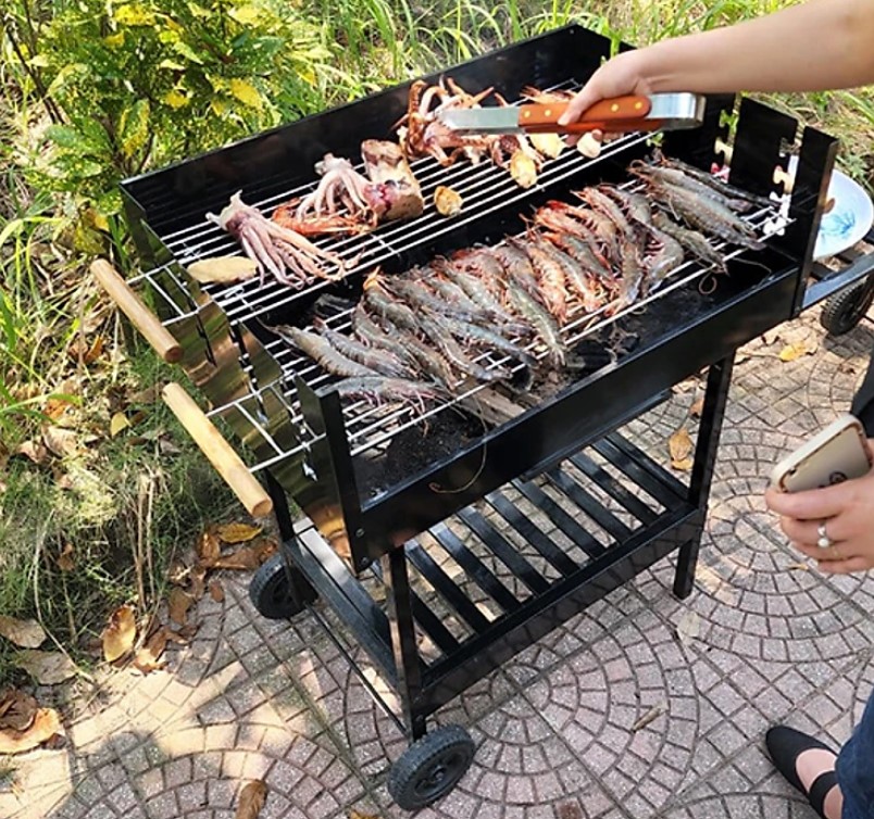 Bếp nướng Landmann CK350, Bếp nướng BBQ, Bếp nướng than hoa ngoài trời, có bánh xe tiện dụng