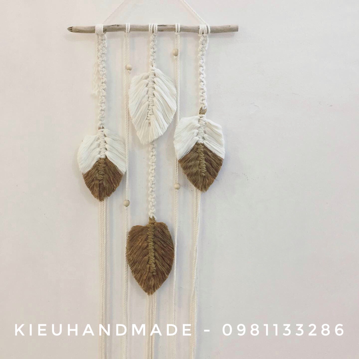 Bộ 2 macrame trang trí hình chiếc lá
