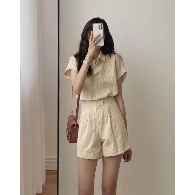 Set bộ đồ croptop chất thô