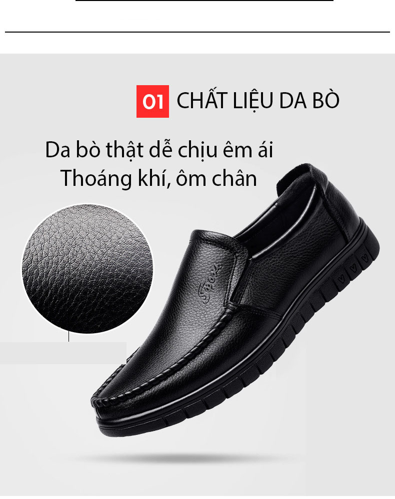 Giày da thật nam, giày trung niên, chống trơn trượt ôm chân phong cách sang trọng mã 36274-2