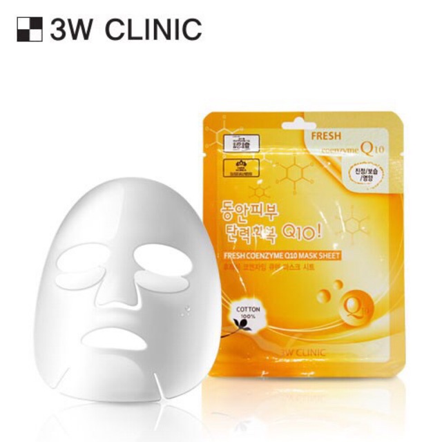 Combo 5 Mặt Nạ Cung Cấp Dưỡng Chất Phục Hồi Da 3W Clinic Fresh Coenzyme Q10 Mask Sheet 23g x 5