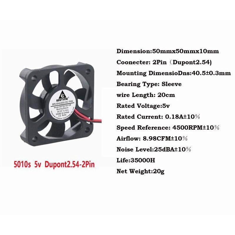 Gdstime 1pcs DC 1V 1Pin Dupont Brushless Cooling Fan 1x1x1mm 1mm 11 Cooler 11