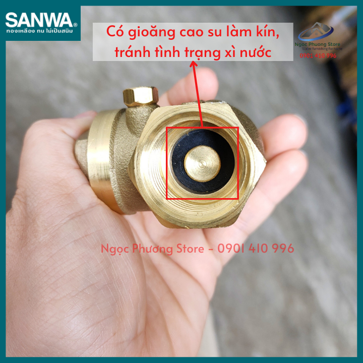 Van 1 chiều lá lật thân đồng Sanwa nhập khẩu Phi 21mm, Phi 27mm, Phi 34mm