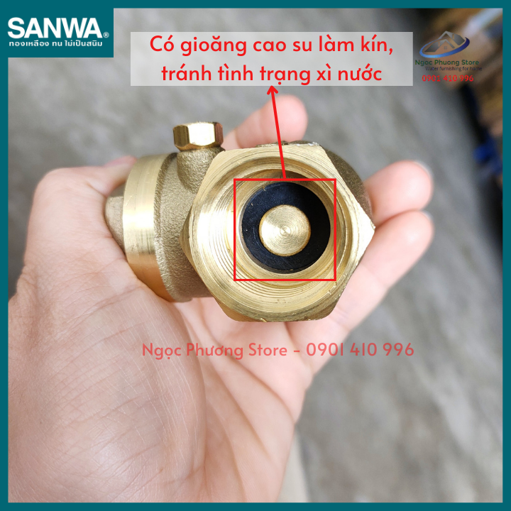 [SANWA THÁI LAN] Van 1 chiều lá lật thân đồng Sanwa nhập khẩu Phi 21mm, Phi 27mm, Phi 34mm