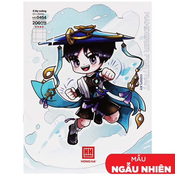 Tập Học Sinh Class Cosplay - 4 Ô Ly Vuông - 200 Trang 70gsm - Hồng Hà 0454 (Mẫu Bìa Giao Ngẫu Nhiên)