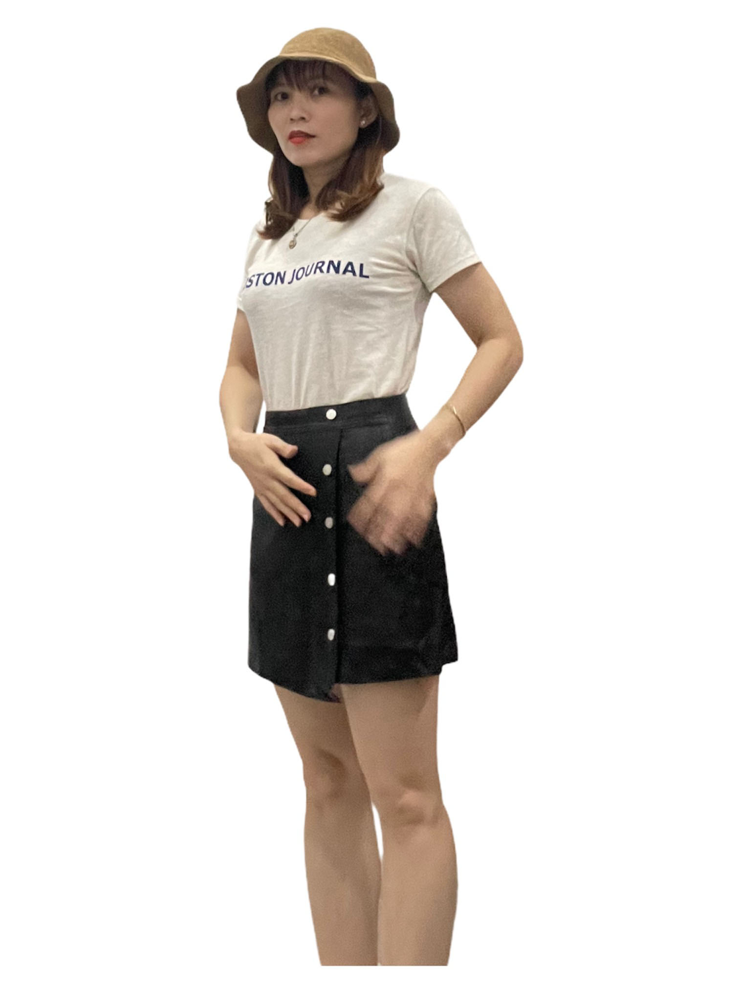 Chân Váy Chữ A Da Pu Lưng Cao Thời Trang Hàn Quốc V20 48-53 KG JIAMI