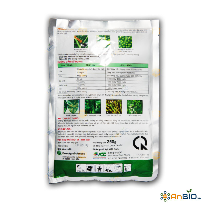 THUỐC TRỪ NẤM BỆNH Dithane M-45 80WP Gói 250g