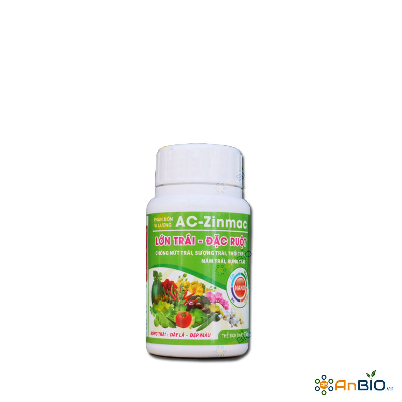 PHÂN BÓN VI LƯỢNG AC-Zinmac Chai 100ml LỚN TRÁI – ĐẶC RUỘT - CHỐNG NỨT TRÁI, SƯỢNG TRÁI, THỐI TRÁI