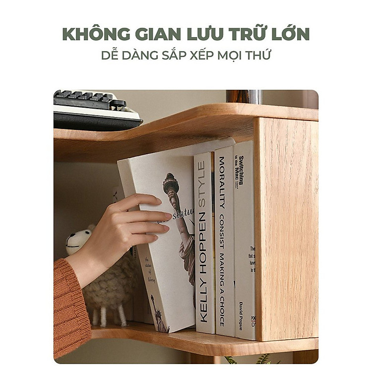 Kệ Sách Trang Trí Góc Tường Hình Chữ L Nhiều Tầng Đa Năng Chất Liệu Gỗ MDF Phủ Melamin Cao Cấp Phong Cách Và Màu Sắc Hiện Đại Dễ Dàng Lắp Đặt
