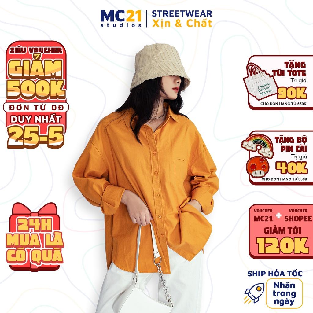 Áo sơ mi trơn MINION CLOTHING dài tay Unisex nam nữ oversize form rộng Ulzzang Streetwear Hàn Quốc vải dày dặn A3004