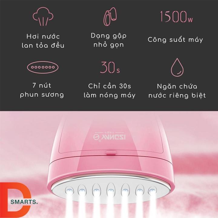 Bàn là hơi nước cầm tay công suất 1500W, bàn ủi hơi nước du lịch gấp gọn