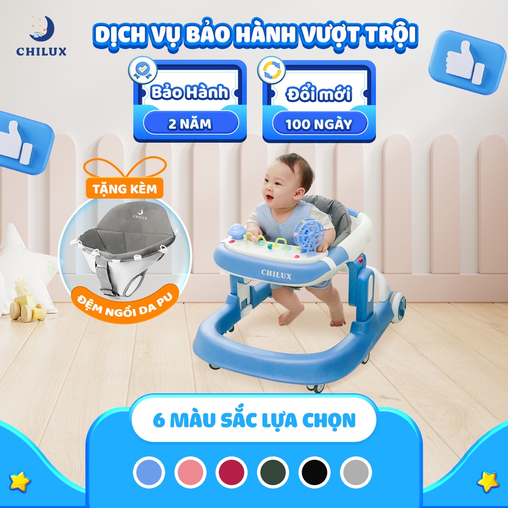 Xe tập đi cho bé Chilux Walk S, có bàn phát nhạc, thiết kế đạt chuẩn Châu âu