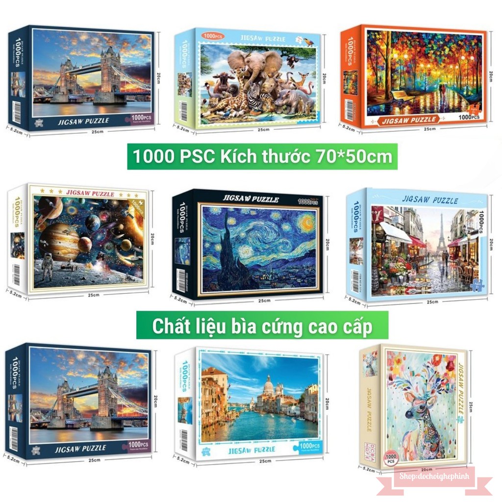 Bộ Tranh Ghép Xếp Hình 1000 Pcs Jigsaw Puzzle Bản Thú Vị Cao Cấp