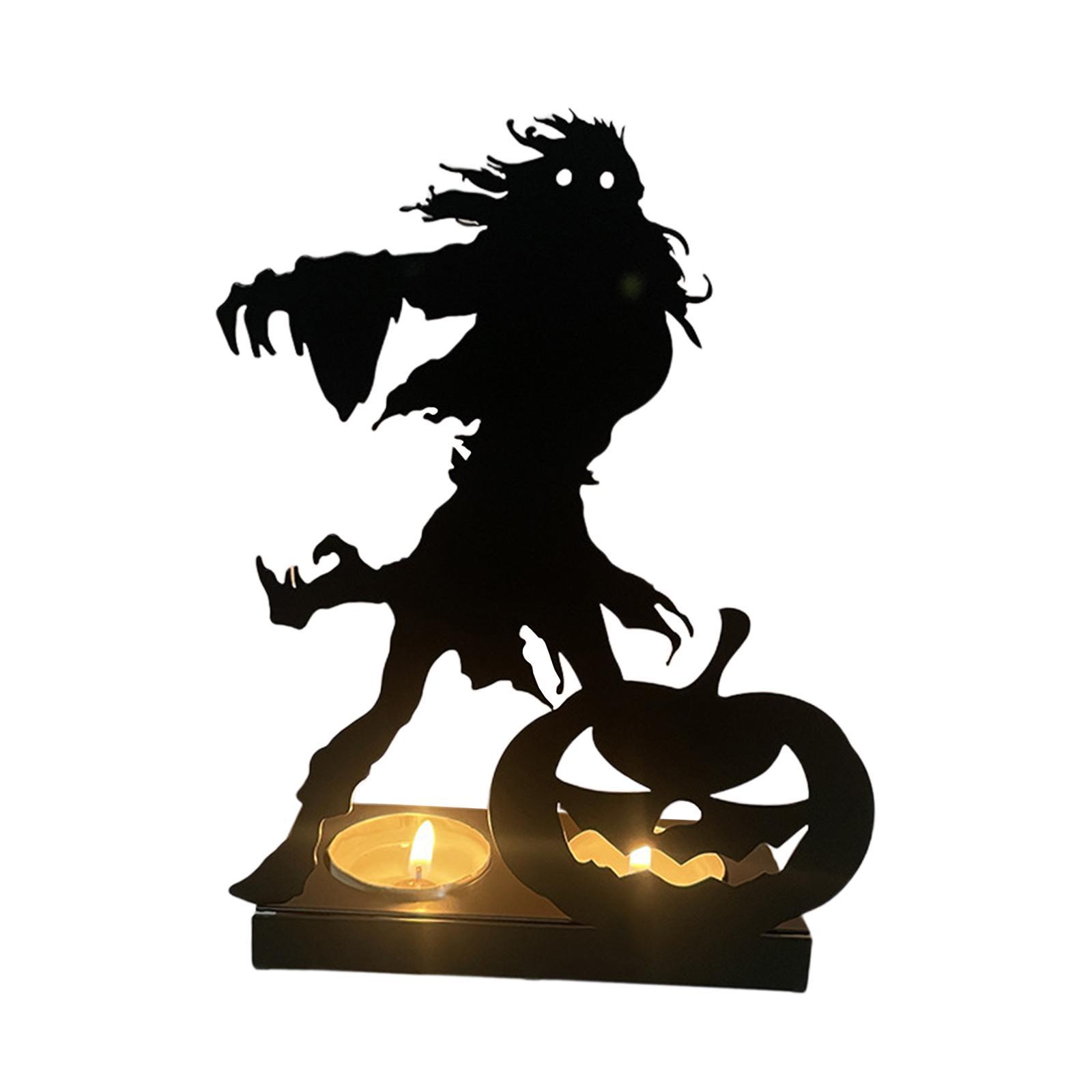 Halloween Tealight Holder Candle Holder Metal Candles Stand Halloween Candlestick Halloween Decorations for Party Festival Arrangement Props