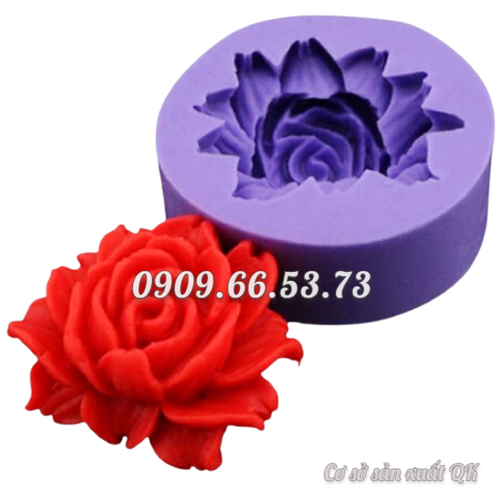 Khuôn rau câu silicon hoa hồng xéo - Mã số 1488