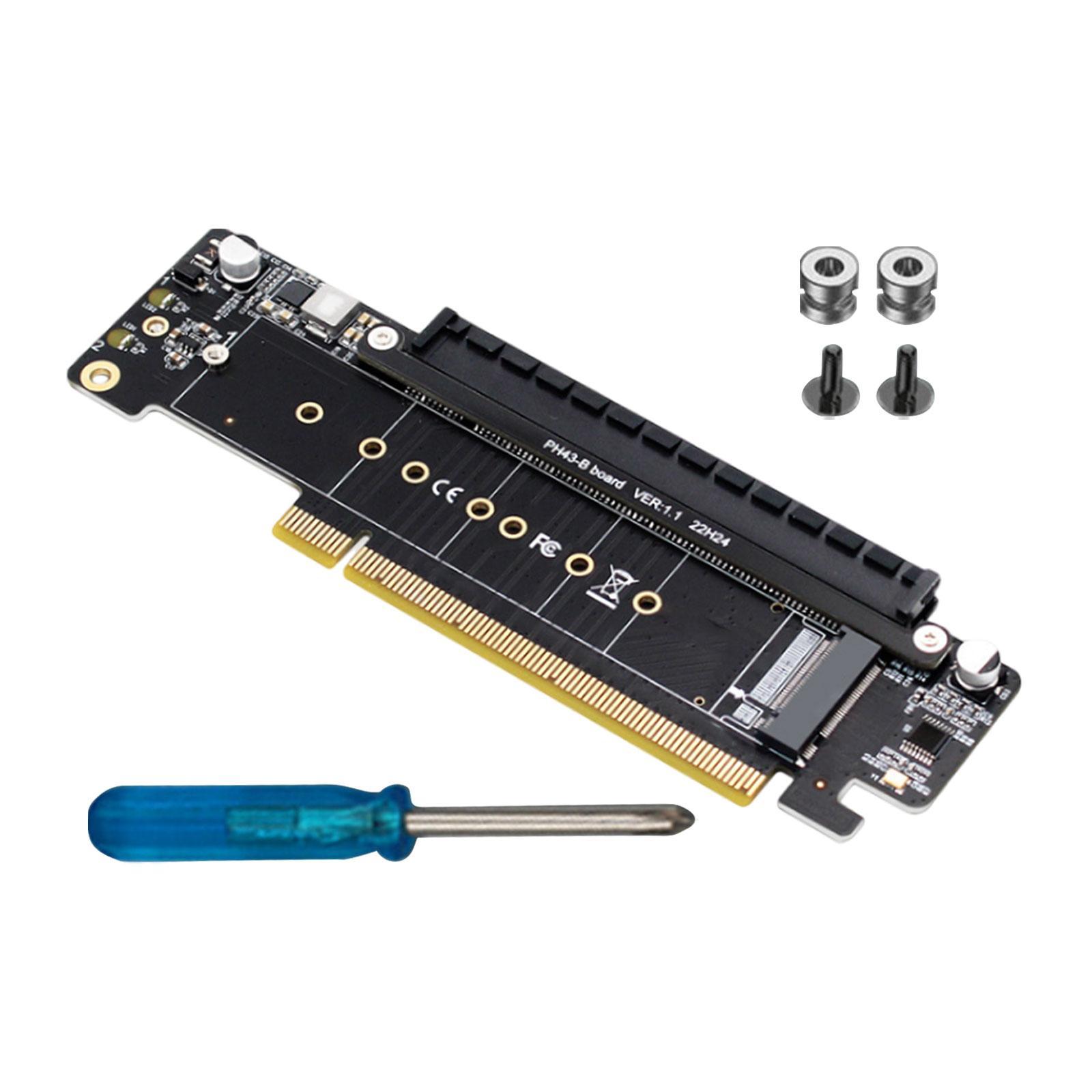 PCIe 4.0 x16 to 4x Expansion Card Stable PH43 Low Profile Dual M.2 Adapter
