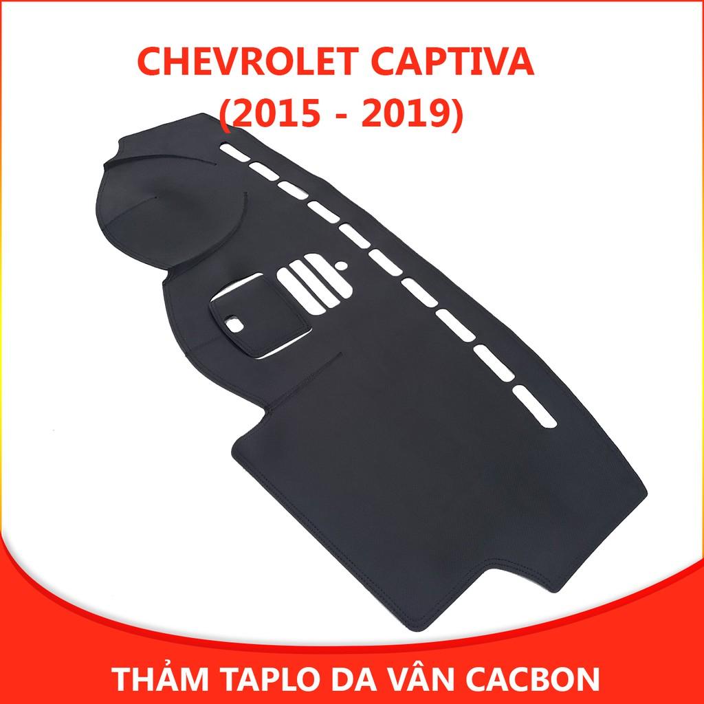 Thảm taplo ô tô Captiva loại da vân cacbon chống nắng, chống nứt vỡ taplo, thảm taplo Chevrolet Captiva