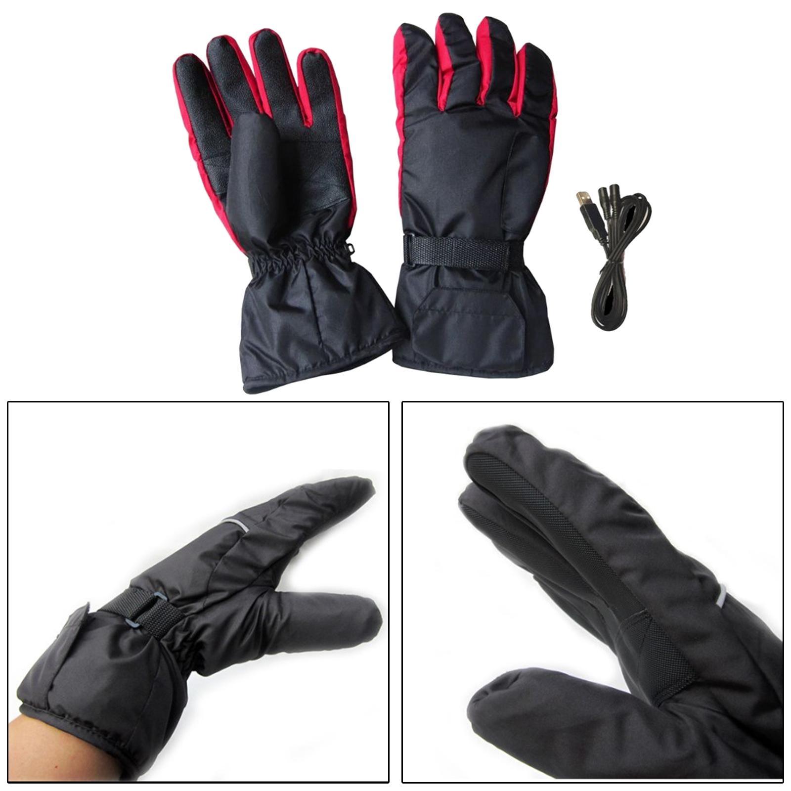Motorcycle Heated Gloves Windproof Mittens Winter Thermal Glove for Outdoor