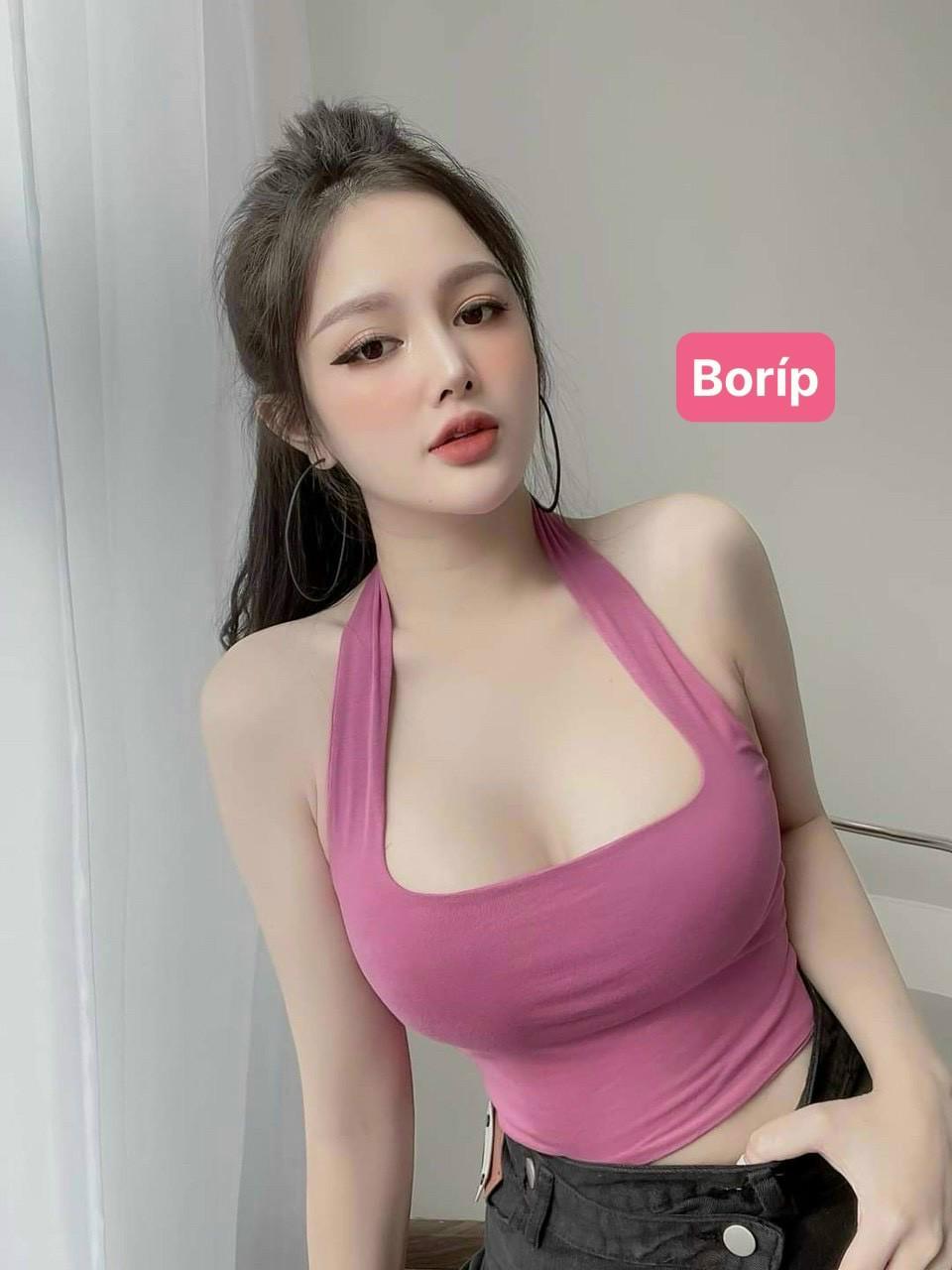 Áo nữ - áo yếm vằn nơ sau kèm mút thời trang - SALE ÁO THUN 39K