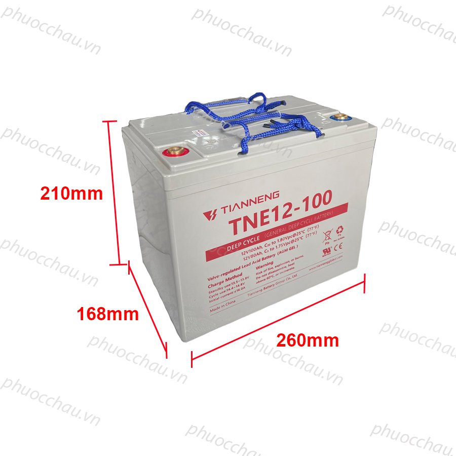 Ắc Quy Thiên Năng Tianneng TNE12-100 , ắc quy dùng cho xe điện, xe golf, xe chà sàn