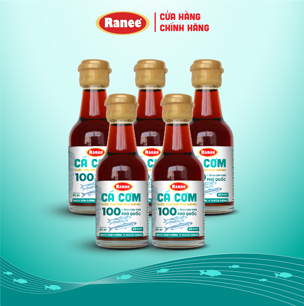 Combo 5 Nước mắm nhĩ dinh dưỡng Ranee cá cơm 60N 60ml