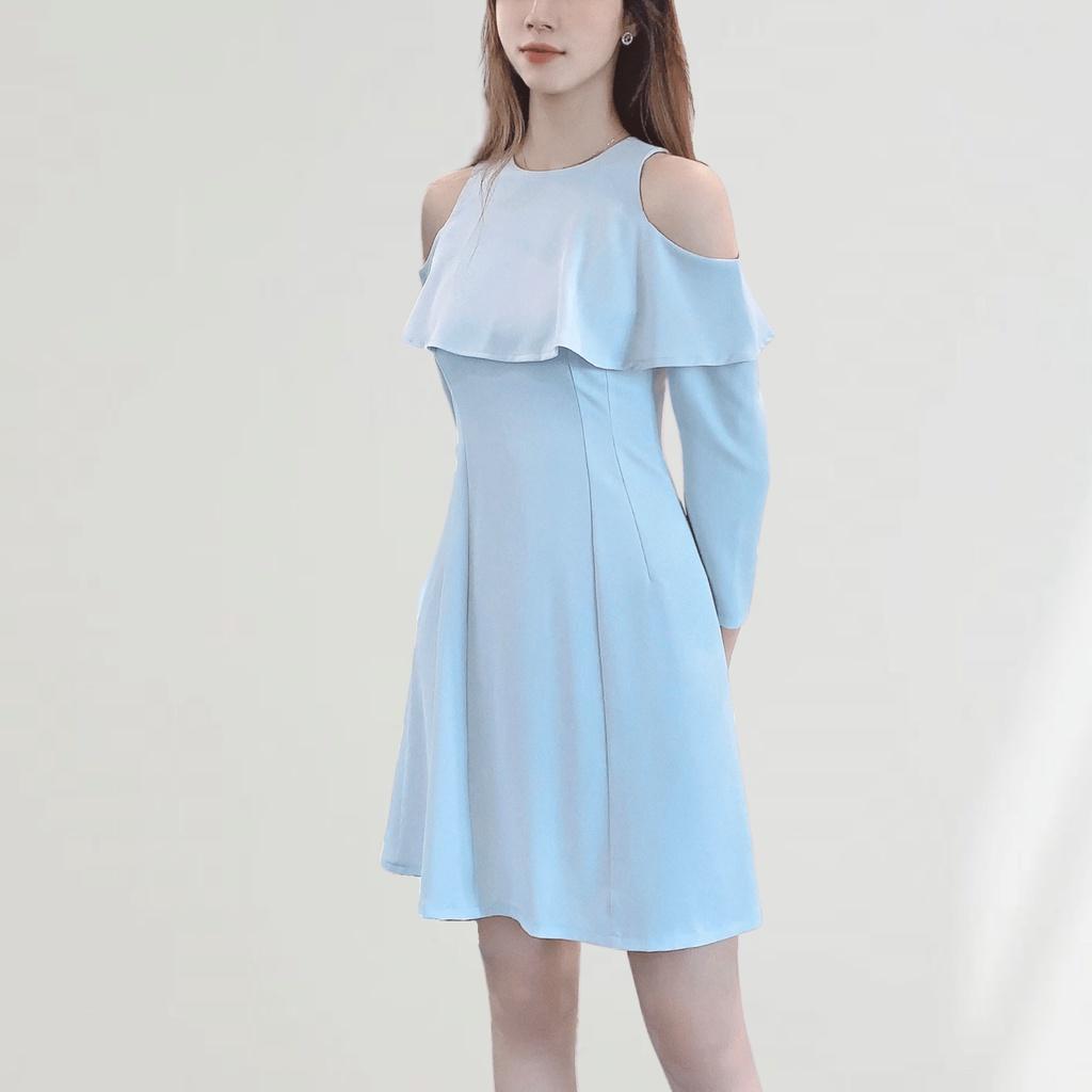 Đầm thiết kế dự tiệc, váy hở vai dáng xoè công sở Lexie Dress EKS120