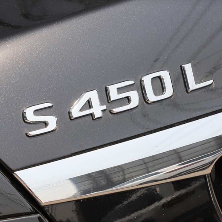 Decal tem chữ 3D S450L dán đuôi xe ô tô, xe hơi