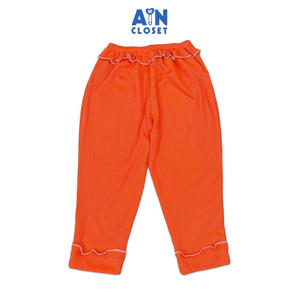 Quần Legging dài bé gái họa tiết Gân Cam Thun cotton - AICDBGESAZCY - AIN Closet