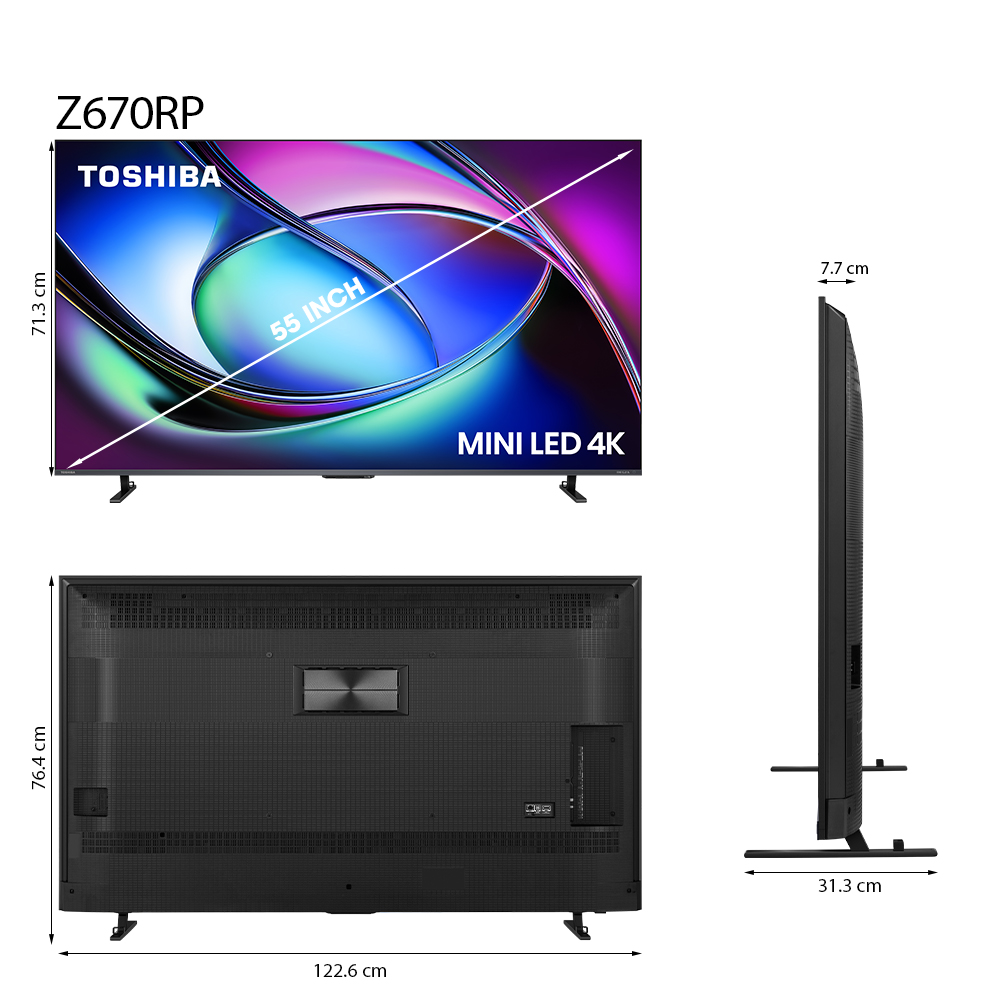 [SP Mới 2025] Smart Tivi Toshiba 55 inch AI 4K Mini LED 55Z670RP, Giao Hàng Toàn Quốc, Hàng Chính Hãng