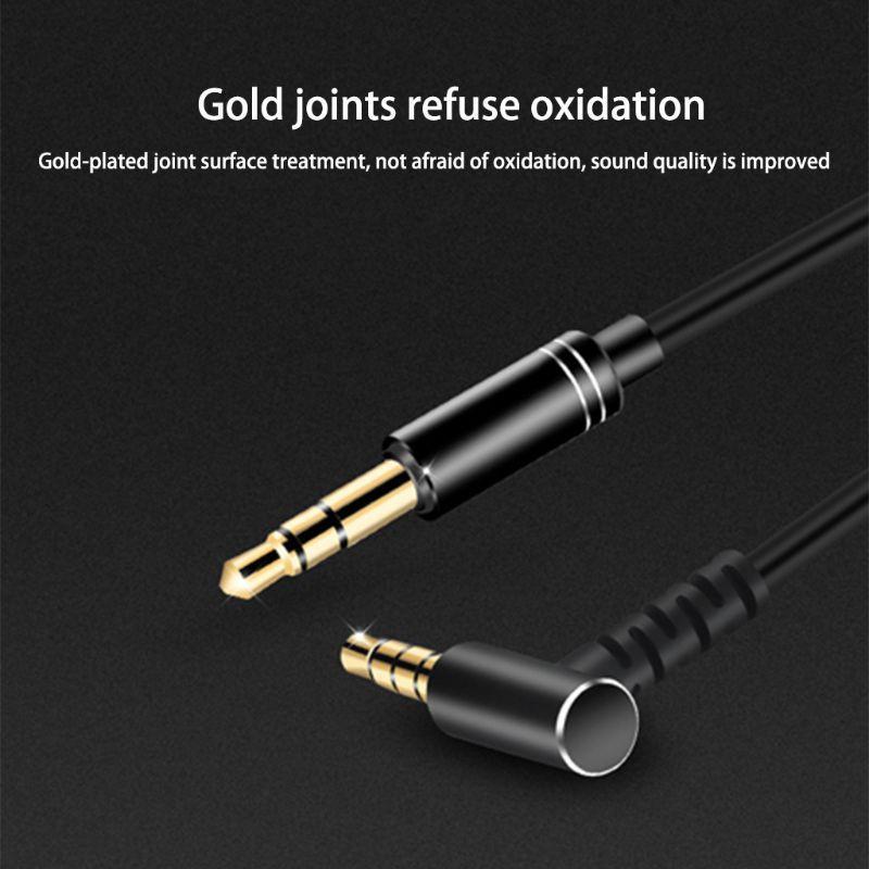 Dây Cáp Âm Thanh Nối Dài Jack Cắm 3.5mm Mạ Vàng Với Mic Dành Cho Xe Hơi