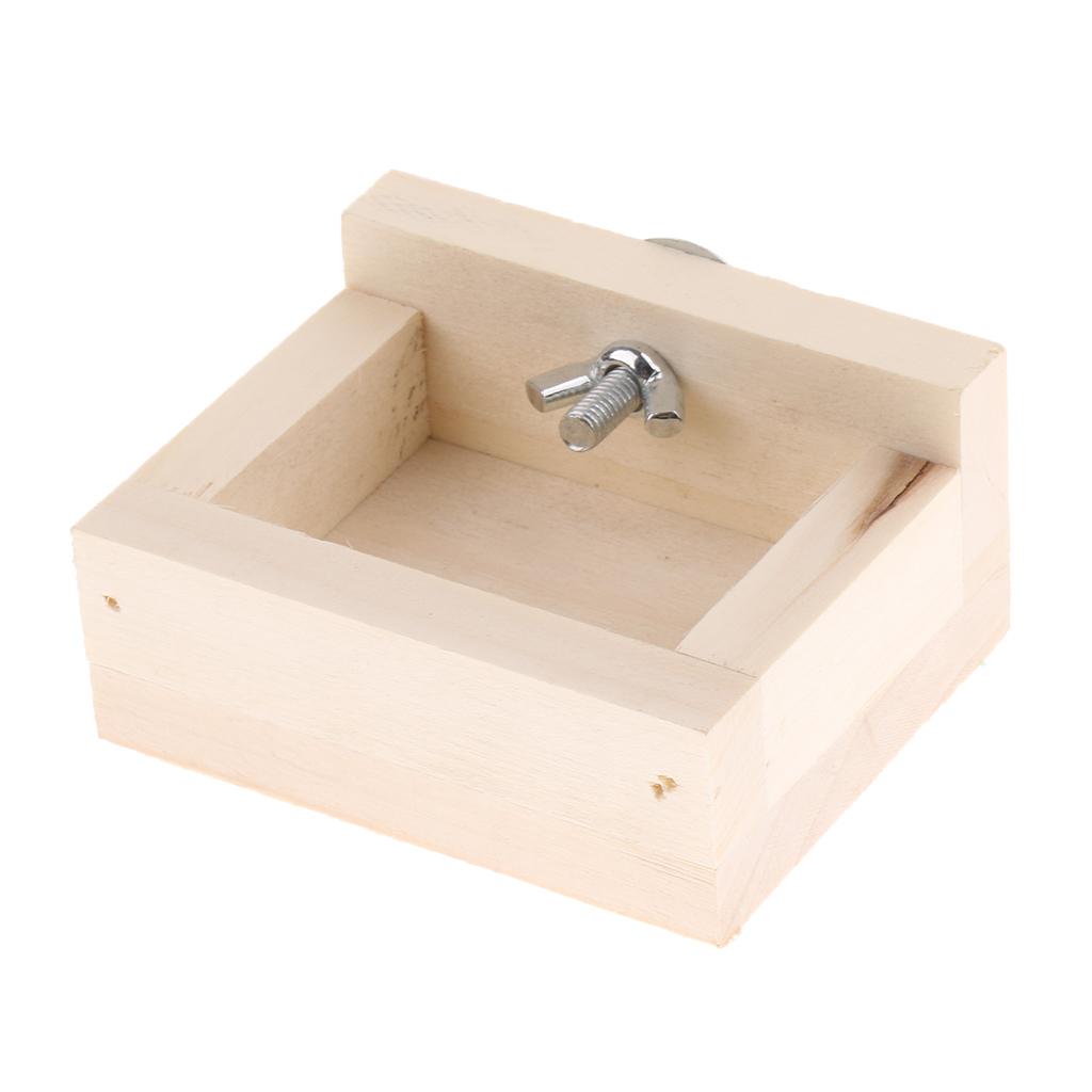 Pet Hamster, Chinchilla, Guinea Pig, Parrot Feeding Wood Bowl Square