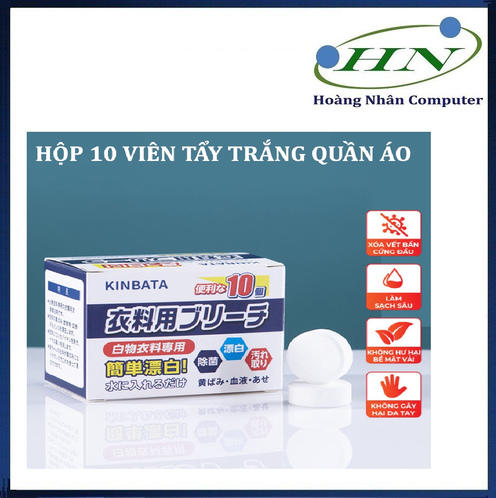 HỘP 10 VIÊN TẨY TRẮNG QUẦN ÁO BẨN SIÊU CHẤT LƯỢNG